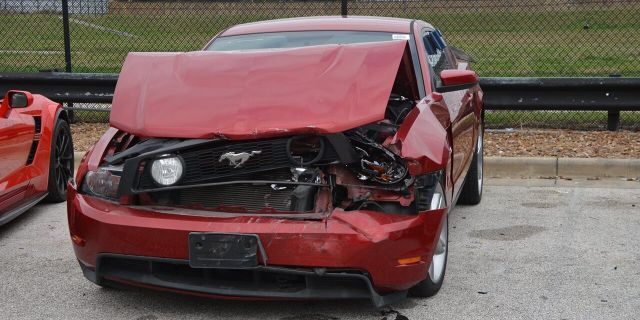 The vehicles included a Ford Mustang (pictured), a Porsche sports coupe and a Dodge Challenger